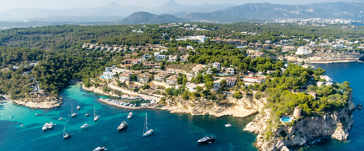 An aerial view over Majorca, Balearic Islands